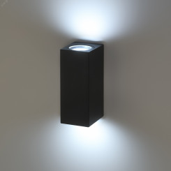 Декоративная подсветка ЭРА WL38 BK MR16/GU10 (2 шт.), черный, для интерьера, фасадов зданий, лампа MR16 ( в комплект не входит)