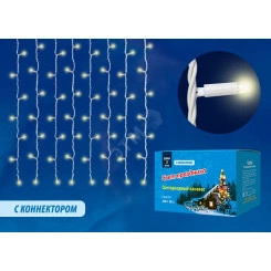 Занавес светодиодный с эффектом мерцания 3х2м Соединяемый 240 светодиодов Теплый белый свет Провод белый Занавес светодиодный с эффектом мерцания 3х2м Соединяемый 240 светодиодов Теплый белый свет Провод белый