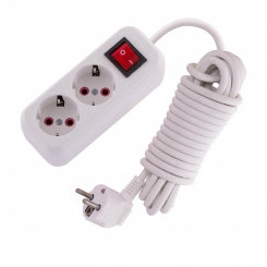 Удлинитель с заземлением 2 входа 5 метров с выключателем