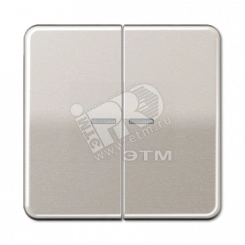 Клавиши для сдвоенных выключателей с подсветкой  платина