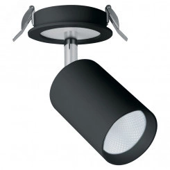 Светильник светодиодный ДВО-10w 4000К 900Лм со светодиодной подсветкой 3w наклонный черный