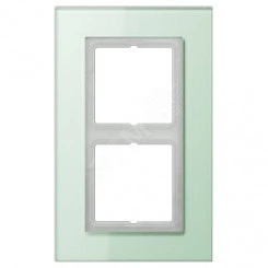Рамка 2-я для горизонтальной/вертикальной установки  Серия- LS plus  Материал- стекло  Цвет- матовый белый