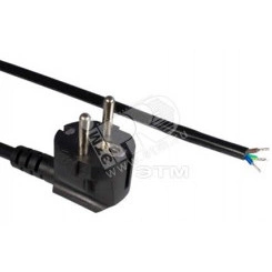 Кабель с вилкой Schuko 5.0 м (3x0.75 кв.мм) черный Кабель с вилкой Schuko 5.0 м (3x0.75 кв.мм) черный