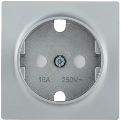 Накладка розетка с заземляющим контактом с защитными шторками BOLERO серебряный