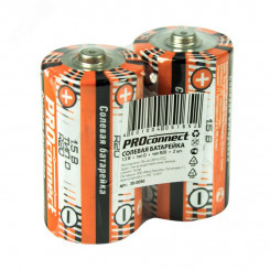 Солевая батарейка D (R20) PROconnect