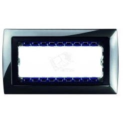 Рамка с суппортом на 5 узких модулей, S82C, вороненая сталь - графит