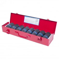 Набор ударных глубоких торцевых головок 3/4', шестигранные, 24-38 мм 8 предметов Набор ударных глубоких торцевых головок 3/4', шестигранные, 24-38 мм 8 предметов