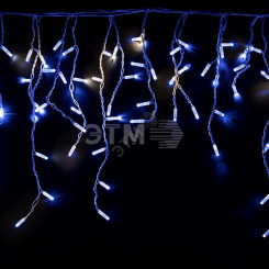 Гирлянда профессиональная Айсикл 4,8х0,6 м, с эффектом мерцания,   белый ПВХ, 176LED, цвет: синий, 220В