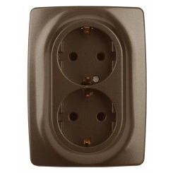 Розетка 2X2P+E Schuko, 16A-250В, Эра12, бронза, 12-2106-13 Розетка 2X2P+E Schuko, 16A-250В, Эра12, бронза, 12-2106-13