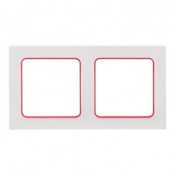 Стокгольм Рамка 2-местная белая с линией цвета красный EKF