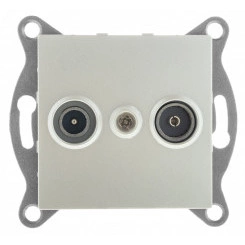 Ugra Розетка TV+ SAT, оконечная, скрытая установка.  жемчуг