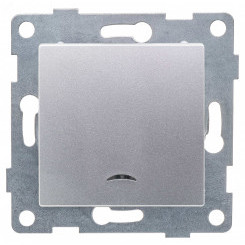 GUSI Ugra механизм выключателя 1кл. (инд), скрытая  установка,  10А, 250В. Цвет: серебро.