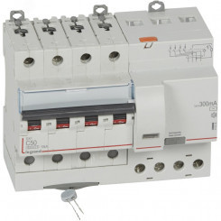 Выключатель автоматический дифференциального тока DX3 4П C50А 300MА-АC 7м