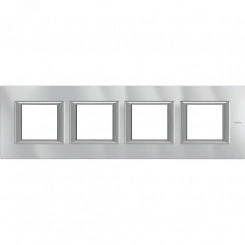 Axolute. Рамка декоративная прямоугольная немецкого стандарта. Горизонтальная установка. Цвет ''Алюминий'' Монохром. 2+2+2+2 модуля. Axolute. Рамка декоративная прямоугольная немецкого стандарта. Горизонтальная установка. Цвет ''Алюминий'' Монохром. 2+2+2+2 модуля.