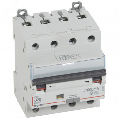 Выключатель автоматический дифференциального тока DX3 B20А 4П 1000mА-АC