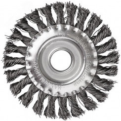 Кордщетка дисковая прямая, посадочный диаметр 22.2 мм, стальная витая проволока 150 мм
