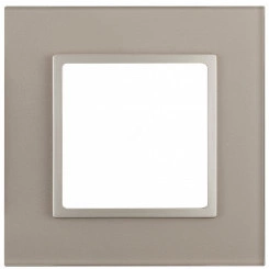 Рамка на 1 пост, стекло, Эра Elegance, шампань+шамп, 14-5101-04 Рамка на 1 пост, стекло, Эра Elegance, шампань+шамп, 14-5101-04