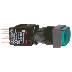 Кнопка 16мм 12-24В зеленая квадратная с подсветкой Кнопка 16мм 12-24В зеленая квадратная с подсветкой