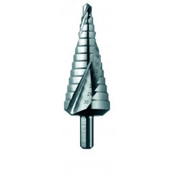 Сверло ступенчатое, HSS-E, d 6-36 мм, спиральная канавка, трехплоскостной хвостовик, CBN шлифовка
