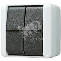 Кнопка сдвоенная 10AX 250V с универсальными контактами накладная IP44