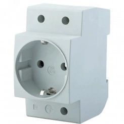 Розетка на DIN-рейку 1-местная c/з, серый Stekker Розетка на DIN-рейку 1-местная c/з, серый Stekker