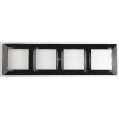 Рамка на 4 поста черный глянец