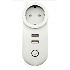 Розетка умная 1-пост. MOES Zigbee, 16А, белая,    накладная