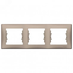 Sedna Рамка 3 поста горизонтальная титан Sedna Рамка 3 поста горизонтальная титан