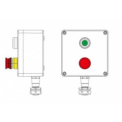 Взрывозащищенный пост управления GRP Взрывозащищенный пост управления GRP CPE-P-05-(1xP1G(11)-1xP3E(11))-1xKAEPM2MHK-20(C)1Ex d e IIC Т5 Gb / Ex tb IIIC T95°C Db IP66 / КЗ