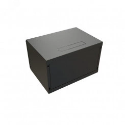 "Шкаф настенный 19-дюймовый 19"" 9U 500x600х450мм стеклянная дверь с перфорацией  ручка с замком  черный RAL 9004 WRline WR-TW-0945-GP-RAL9004"