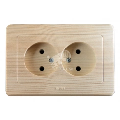 Розетка двойная скрытая сосна Розетка двойная скрытая сосна