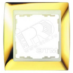 Рамка на 2 поста, S82, золото - сл.кость