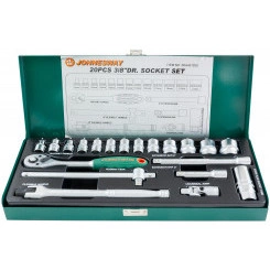 Набор головок торцевых 3/8''DR, 6-23 мм, 20 предметов Набор головок торцевых 3/8''DR, 6-23 мм, 20 предметов