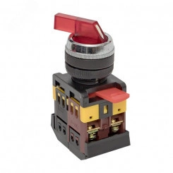 Переключатель ANLC-22 2P красный с подсветкой 380В NO+NC