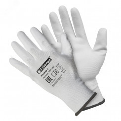 Перчатки ''Для точных работ'', полиэстер, полиуретановое покрытие, в и/у, 8(M), белые