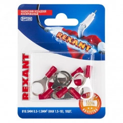 Наконечник кольцевой изолир  10.5 мм 0.5-1.5кв мм (НКи 1.5-10) красный, 10 шт