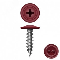 Саморез металл/металл 4.2х19 пресс-шайба острый RAL3005 Саморез металл/металл 4.2х19 пресс-шайба острый RAL3005