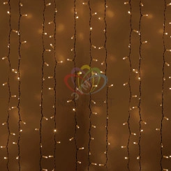 Гирлянда профессиональная Светодиодный Дождь 2х1.5м постоянное свечение белый провод 220В тепло-белый