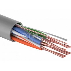 Кабель UTP 4PR 24AWG CU (медь) CAT5e 100 МГц PVC серый бухта 100 м