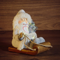 Керамическая домашняя фигурка Дед Мороз на санях 13*9,5*14 см