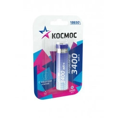 Аккумулятор Li-ion 18650 3400мА.ч с защитой (блист.1шт) Космос KOC18650Li-ion34PBL1 Аккумулятор Li-ion 18650 3400мА.ч с защитой (блист.1шт) Космос KOC18650Li-ion34PBL1