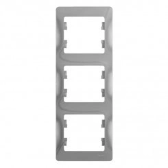 Рамка 3-м Glossa верт. алюм. SchE GSL000307