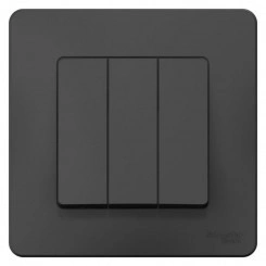 Выключатель 3-кл. СП Blanca 10А IP20 (сх. 1+1+1) 250В антрацит SchE BLNVS100506