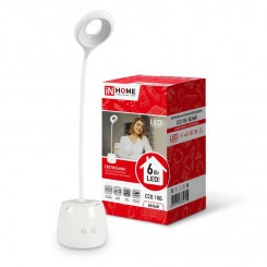 Светильник настольный светодиодный аккум. ССО 10Б 6Вт 6500К 480лм сенсор-диммер с органайзером USB-кабель бел. IN HOME 4690612036595 Светильник настольный светодиодный аккум. ССО 10Б 6Вт 6500К 480лм сенсор-диммер с органайзером USB-кабель бел. IN HOME 4690612036595