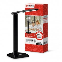 Светильник настольный светодиодный ССО 08Ч 12Вт 3000-6500К 600лм сенсор-диммер с адаптером черн. IN HOME 4690612036564 Светильник настольный светодиодный ССО 08Ч 12Вт 3000-6500К 600лм сенсор-диммер с адаптером черн. IN HOME 4690612036564