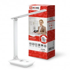 Светильник настольный светодиодный ССО 09Б 12Вт 3000-6500К 600лм сенсор-диммер с беспров. зарядкой для телефона с адаптером бел. IN HOME 4690612036571 Светильник настольный светодиодный ССО 09Б 12Вт 3000-6500К 600лм сенсор-диммер с беспров. зарядкой для телефона с адаптером бел. IN HOME 4690612036571