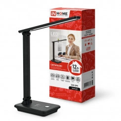 Светильник настольный светодиодный ССО 09Ч 12Вт 3000-6500К 600лм сенсор-диммер с беспров. зарядкой для телефона с адаптером черн. IN HOME 4690612036588 Светильник настольный светодиодный ССО 09Ч 12Вт 3000-6500К 600лм сенсор-диммер с беспров. зарядкой для телефона с адаптером черн. IN HOME 4690612036588
