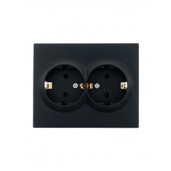 Розетка 2-м СП VESNA с заземл. со шторками ПБТ черн. бархат LEZARD 742-4200-178B Розетка 2-м СП VESNA с заземл. со шторками ПБТ черн. бархат LEZARD 742-4200-178B