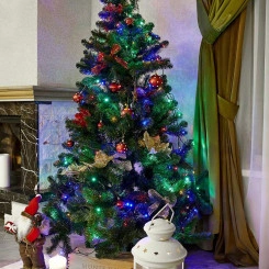 Гирлянда светодиодная "Твинкл Лайт" 20м 160LED мультиколор 10Вт 220В IP20 с контроллером 8 режимов провод темн. зел. ПВХ Neon-Night 303-119