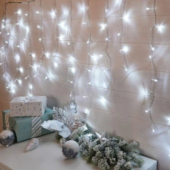 Гирлянда светодиодная "Бахрома" 3х0.8м 200LED бел. 16Вт IP20 провод прозр. ПВХ Neon-Night 255-065 Гирлянда светодиодная "Бахрома" 3х0.8м 200LED бел. 16Вт IP20 провод прозр. ПВХ Neon-Night 255-065
